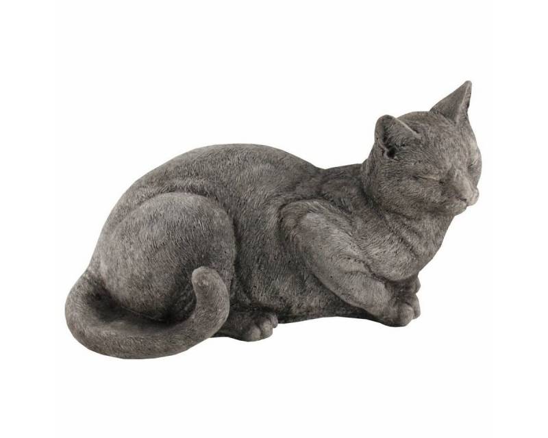 440s Gartenfigur 440s ruhende Katze Antiksteinguss L. ca. 33 cm, (Stück) von 440s
