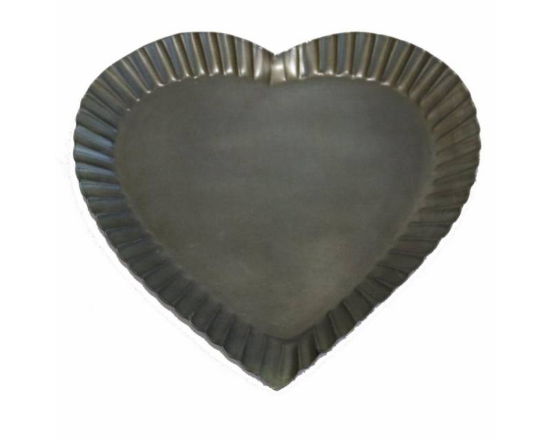 440s Dekoschale kwoka Herz Deko-Backblech Tablett alt-silberfarben ca 24 cm D (Stück) von 440s