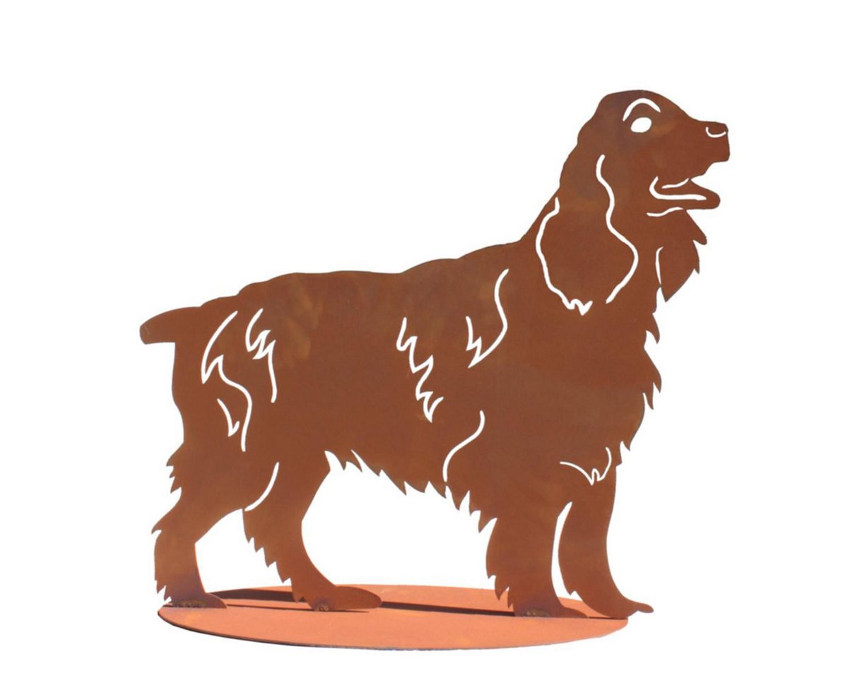 440s Gartenfigur 440s Hund Rostfigur Setter auf Platte, (Stück) von 440s