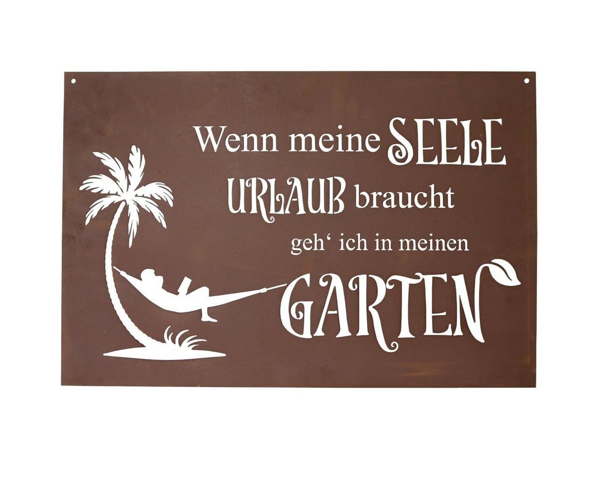 440s Gartenfigur 440s Rost-Gedichttafel 'Urlaub', (Stück, 1 St) von 440s