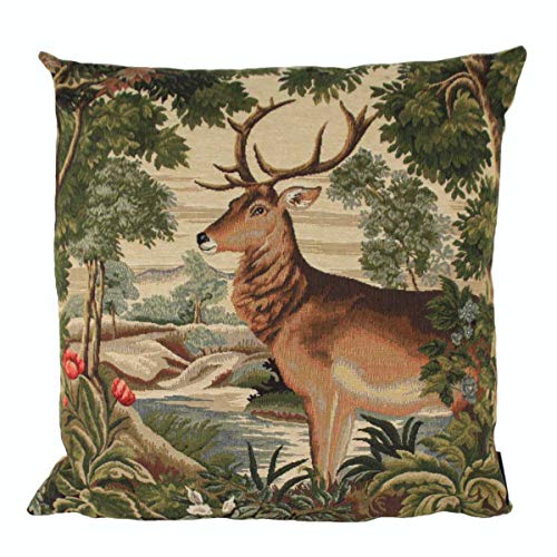 440s Gobelin Kissen Hirsch am Fluss ca. 45x45cm | MM-EVKSSHR | 8716522067163 von 440s