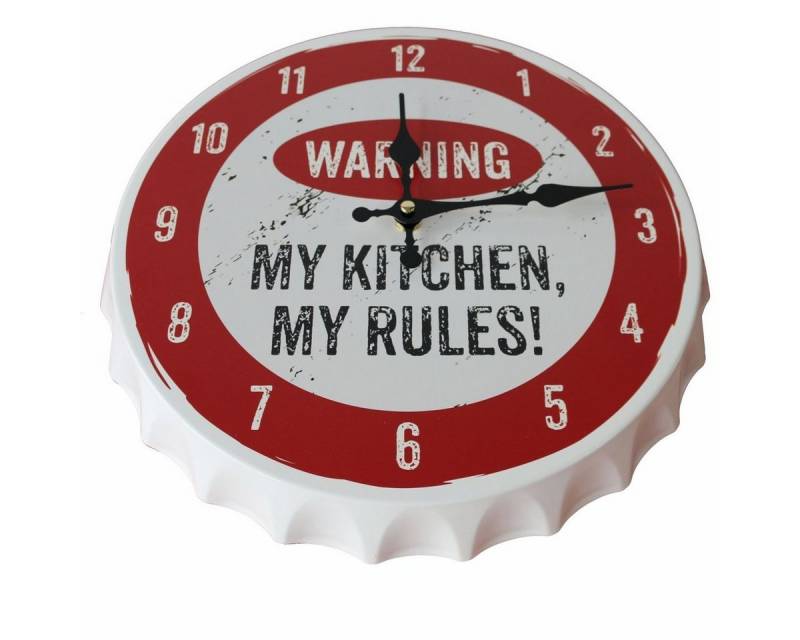 Contento Wanduhr 440s Wanduhr CROWNS MY KITCHEN MY RULES! Metall von Contento