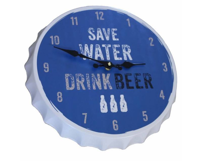 Contento Wanduhr 440s Wanduhr CROWNS - SAVE WATER Metall Contento Wanduhr 440s Wanduhr CROWNS - SAVE WATER Metall von Contento