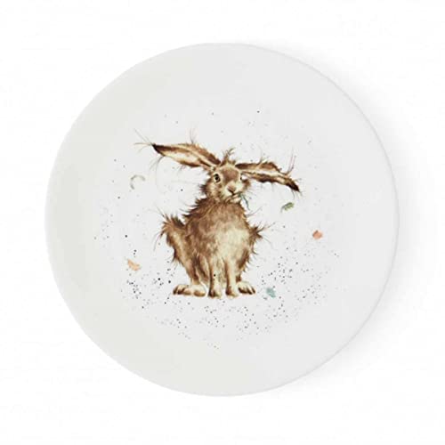 440s Wrendale Designs Porzellan-Kuchenteller Hase Morgenmuffel ca. 20,5cm D Dessert-Platte Frühstück mit Motiven von der britischen Künstlerin Hannah Dale Essen und servieren als Geschenk von 440s