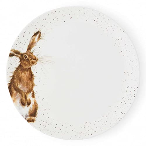 440s Wrendale Designs Porzellan-Speiseteller Hase ca 26,5cm D flache Platte mit Feld-Hasen Motiv von der britischen Künstlerin Hannah Dale zum Essen servieren & als Geschenk von 440s
