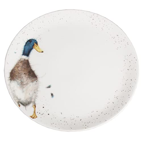 440s Wrendale Designs Porzellan-Speiseteller ca. 26,5 cm D Royal Worcester mit Stock-Ente Motiv von der britischen Künstlerin Hannah Dale zum Essen servieren & als Geschenk von 440s