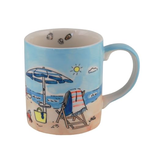 440s Mila Keramik-Becher Dolce Vita spülmaschinengeeignete Tasse ca. 250 ml mit Liegestuhl- & Strand-Motiv für die Tee-Pause & Kaffee-Genuss-Zeit als Geschenk und fürs eigene Urlaubs- & GlücksGefühl 440s Mila Keramik-Becher Dolce Vita spülmaschinengeeignete Tasse ca. 250 ml mit Liegestuhl- & Strand-Motiv für die Tee-Pause & Kaffee-Genuss-Zeit als Geschenk und fürs eigene Urlaubs- & GlücksGefühl von 440s