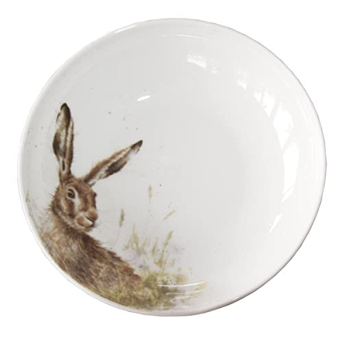 Wrendale Designs Porzellan Pasta- & Suppenteller Hase ca 22cm D Royal Worcester tiefer Suppen-Teller mit Feld-Hase Motiv von der britischen Künstlerin Hannah Dale zum Essen servieren & als Geschenk von 440s