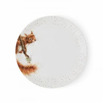 Wrendale Designs Porzellan-Speiseteller Eichhörnchen ca 26,5cm D flache Platte Royal Worcester mit Baum-Hörnchen Motiv von der britischen Künstlerin Hannah Dale zum Essen servieren & als Geschenk von 440s