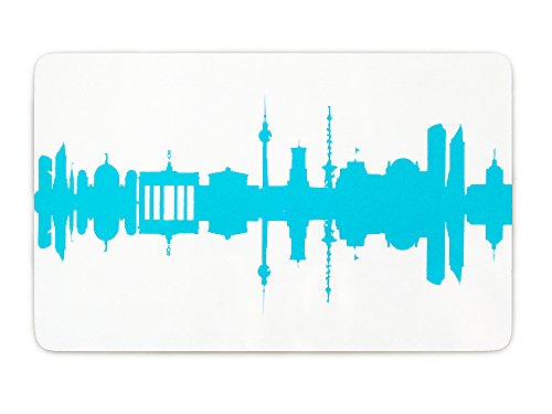 44spaces Original Berlin Frühstücksbrettchen Skyline in blau Design-Brett aus Melamin spülmaschinenfest 23,5x14,5cm von 44spaces