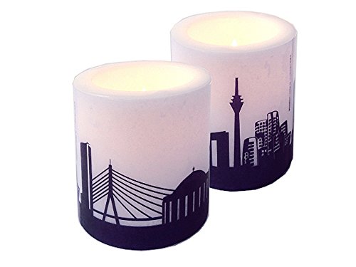 44spaces Düsseldorf Kerzen 2 Stück Lampion Dekokerzen Tischkerzen Ohne Geruch, Lange Brenndauer, Tischdeko von 44spaces