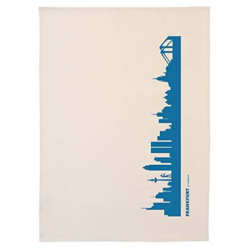 44spaces Frankfurt Skyline Küchentücher Stadt Design blau, 50x70 cm Reine Baumwolle (Bio), Geschirrtücher für Frankfurter & Fans, Geschenkidee Geburtstag Grill-Saison Garten-Fest Mitbringsel von 44spaces