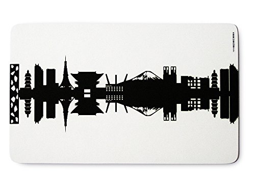 44spaces Frühstücksbrettchen Tokyo Skyline schwarz, Kleines Geschenk Design-Brettchen, spülmaschinenfest, 23,5x14,5cm von 44spaces