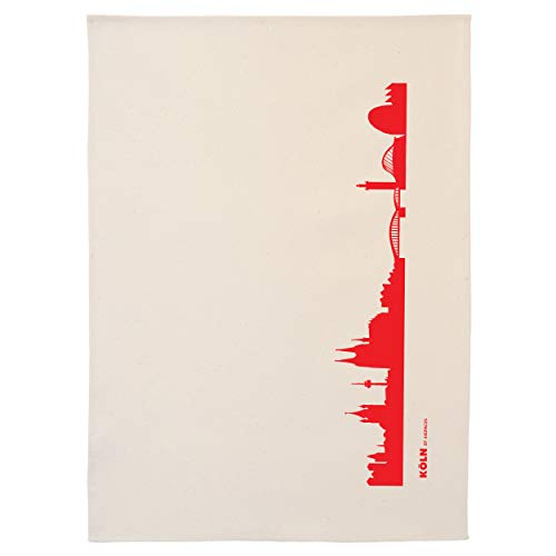 44spaces Köln Küchentücher Design rot, 50x70 cm Bio-Baumwolle, Geschirrtücher für Kölner Fans, Geschenkidee Geburtstag Grill-Saison Garten-Fest Mitbringsel von 44spaces
