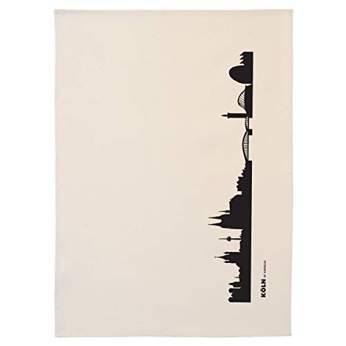 44spaces Köln Skyline Küchentücher Stadt Design schwarz, 50x70 cm Reine Baumwolle (Bio), Geschirrtücher für Kölner & Cologne Fans, Geschenkidee Geburtstag Grill-Saison Garten-Fest Mitbringsel von 44spaces