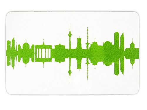 44spaces Original Berlin Frühstücksbrettchen Skyline in grün Design-Brett aus Melamin, spülmaschinenfest, 23,5x14,5cm von 44spaces