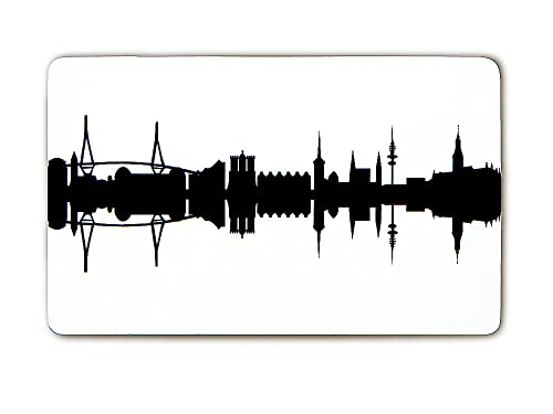 44spaces Original Hamburg Frühstücksbrettchen Skyline schwarz, Kleines Geschenk Design-Brettchen, spülmaschinenfest, 23,5x14,5cm von 44spaces