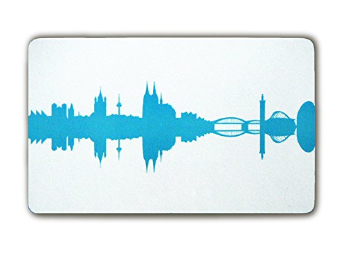 44spaces Original Köln Frühstücksbrettchen Skyline in blau Design-Brett aus Melamin, spülmaschinenfest, 23,5x14,5cm von 44spaces
