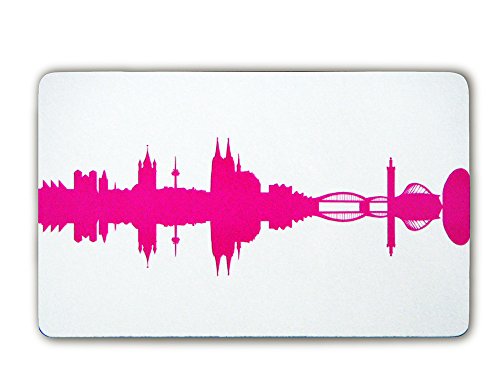 44spaces Original Köln Frühstücksbrettchen Skyline in pink Design-Brett aus Melamin, spülmaschinenfest, 23,5x14,5cm von 44spaces