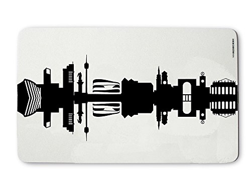 44spaces Original Stuttgart Frühstücksbrettchen Skyline schwarz, Kleines Geschenk Design-Brettchen, spülmaschinenfest, 23,5x14,5cm von 44spaces