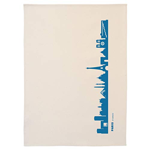 44spaces Paris Küchentücher blau Skyline Design, 50x70 cm Baumwolle (Bio), Geschirrtücher Geschenk Geburtstag Grillsaison Garten-Fest Mitbringsel von 44spaces
