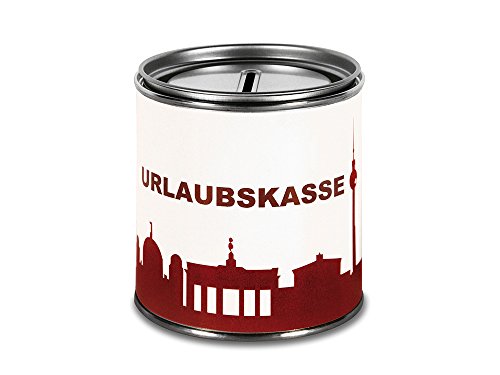 44spaces Spardose URLAUBSKASSE Berlin in dunkelrot - CITY CASH BOX Sparbüchse Geldgeschenk von 44spaces