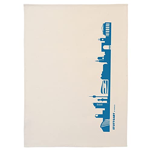 44spaces Stuttgart Skyline Küchentücher Stadt Design blau, 50x70 cm Reine Baumwolle (Bio), Geschirrtücher für Stuttgarter & Schwaben Fans, Geschenkidee Geburtstag Grill-Saison Garten-Fest Mitbringsel von 44spaces