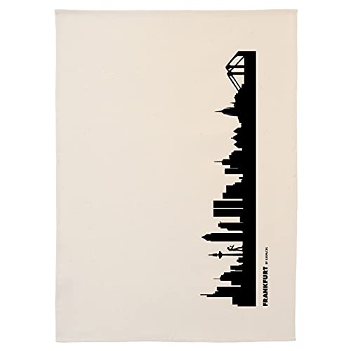 44spaces Frankfurt Küchentücher City Skyline Design schwarz, 50x70 cm Reine Baumwolle (Bio) von 44spaces