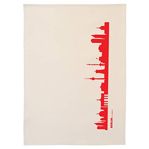 44spaces Berlin Skyline Küchentücher Stadt Design rot, 50x70 cm Reine Baumwolle (Bio), Geschirrtücher für Berliner & Berlin Fans, Geschenkidee Geburtstag Grill-Saison Garten-Fest Mitbringsel von 44spaces