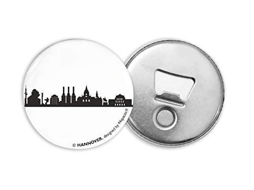 Hannover Flaschenöffner Kühlschrankmagnet - Kapselheber Bieröffner, Rund Magnetisch Schwarz (6) von 44spaces