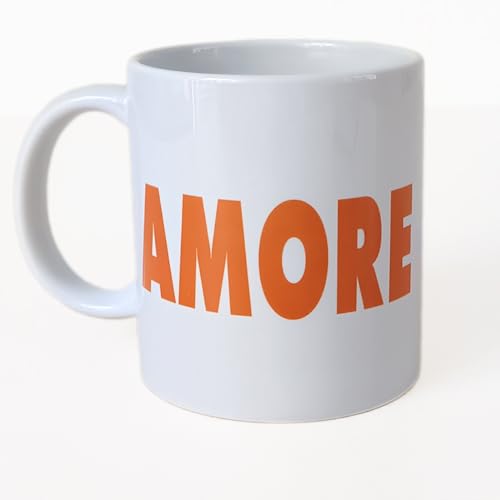 Kaffeebecher AMORE | Lieblingsbecher für Männer Frauen | Tasse mit Spruch | Keramik Kaffeetasse | 330 Ml von 44spaces