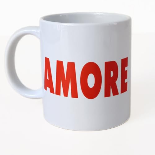 Kaffeebecher AMORE in rot | Lieblingsbecher für Männer Frauen | Tasse mit Spruch | Keramik Kaffeetasse | 330 Ml Kaffeebecher AMORE in rot | Lieblingsbecher für Männer Frauen | Tasse mit Spruch | Keramik Kaffeetasse | 330 Ml von 44spaces