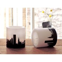 New York City Kerzen, 2 Lampions Mit Skyline Silhouette, Weltenbummler Home Dekor, Hochzeitsdeko, Andenken Zur Hochzeitsreise Oder Geschenk New York City Kerzen, 2 Lampions Mit Skyline Silhouette, Weltenbummler Home Dekor, Hochzeitsdeko, Andenken Zur Hochzeitsreise Oder Geschenk von 44spaces