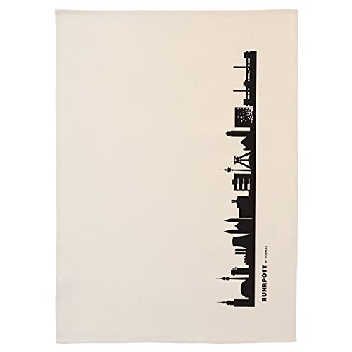 44spaces Ruhrpott Skyline Küchentücher Design schwarz, 50x70 cm 100% Baumwolle (Bio), Geschenkidee Küche von 44spaces