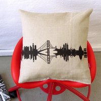 San Francisco Geschenk Leinen-Kissen - Kalifornia Style Deko Sofakissen Einrichtungsidee Einweihungsgeschenk Einzugsgeschenk 44Spaces von 44spaces