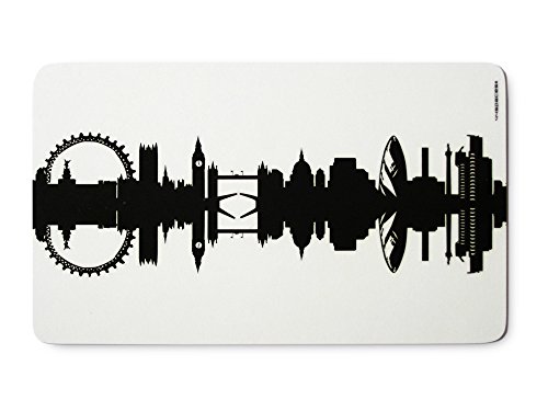 Original London Frühstücksbrettchen Skyline schwarz, Kleines Geschenk Design-Brett Melamin, spülmaschinenfest, 23,5x14,5cm von 44spaces