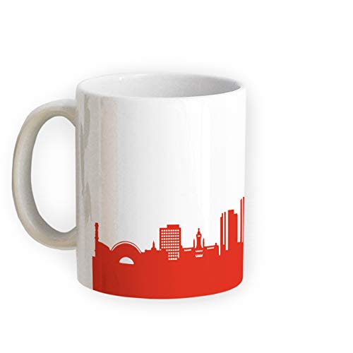 Tasse Leipzig Skyline - Bürotasse Kaffeebecher Städtetasse 5 Farben für Leipziger & Fans, Umzug Richtfest Architekt (rot) von 44spaces