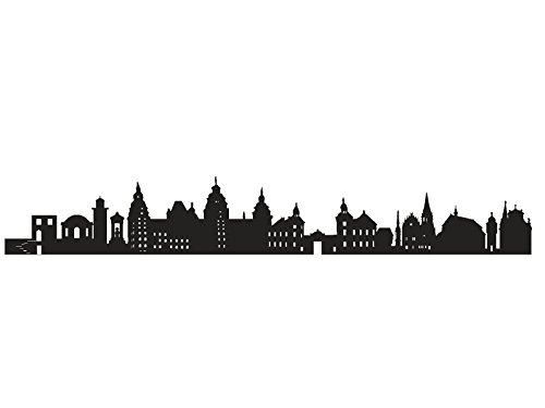 Wandtattoo Aschaffenburg Skyline Wandsticker Wanddekoration - Moderne Stylische Deko Vorraum Wohnzimmer Schlafzimmer - Vinyl Decal 60cm grau von 44spaces