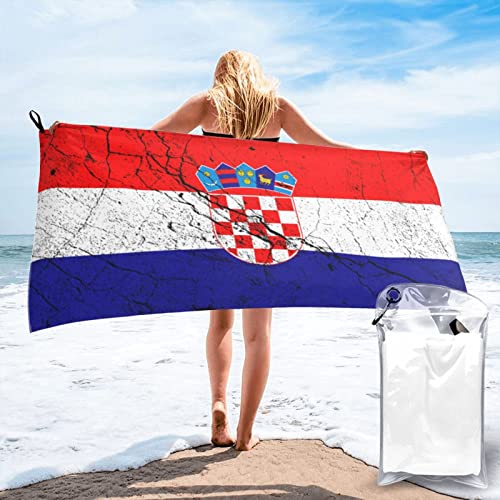 452 Duschtuch Flagge Von Kroatien Textur-Effekt Badetuch Saugstark Sandfreiem Handtuch Weich Strandtuch Für Reisen Outdoor Yoga 70x140cm von 452