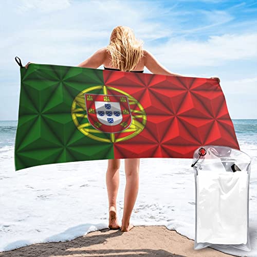 452 Duschtuch Portugiesische Flagge Mit Polygonalem Effekt Campinghandtuch Mikrofaser Strandtuch Saugstark Badetuch Für Reisen Outdoor Badezimmer 70x140cm von 452