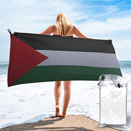 452 Strandtuch Flagge Von Palästina Strickeffekt Badetuch Saugstark Duschtuch Ultra Leicht Sandfreiem Handtuch Für Yoga Outdoor Reisen 70x140cm von 452