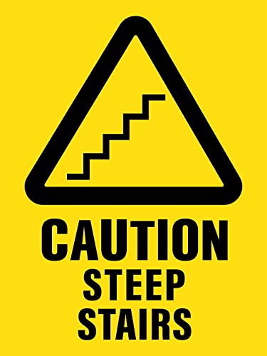Warnschild Vorsicht Steile Treppe Retro Metallschild Personalisierte Sprüche Schilder 20X30Cm, Tin Sign von Homry