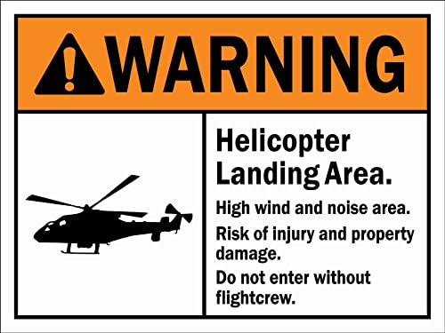 Warnschild Warnung: Verletzungsrisiko Beim Hubschrauberlandeplatz Personalisierte Beschilderung Retro Sprüche Schilder 20X30Cm, Warnmarkierung von 452