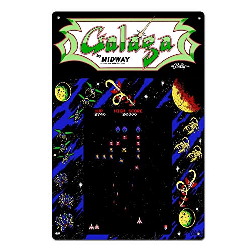 456 Dekoschild Vintage Arcade-Spiele Galaga Metall Schilder Retro Türschild Für Geschenk Geburtstag Büro,20X30cm von 456