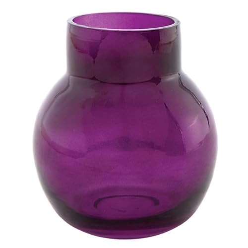 47th & Main Blumenvasen, Moderne Form, Glas, kleine Knospenvase für Heimdekoration, 8,3 cm Durchmesser x 9,5 cm Höhe, Violett von 47th & Main