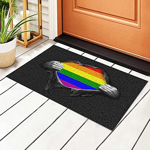 494 Fußabtreter 40X60cm Premium-Gay-Pride-Regenbogen Fußmatte Waschbar Fussabtreter Strapazierfähig Indoor Fußmatte Für Flur, Haustür, Außenbereich von 494