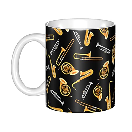 494 Kaffeetasse Saxophon-Posaune-Liebhaber-Musik Fototasse Geschenkidee Keramik-Tasse Personalisierte Kaffeepott Für Arbeit, Freundin, Büro, 330ml von 494