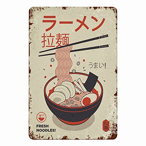 Metallschild Japanische Ramen Plakette Poster Nostalgie Blechschilder Generisch Wanddekoration Für Badezimmer, Café, Garten 20x30cm von 494