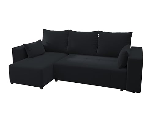 4ALL HOME Ecksofa mit Schlaffunktion Tico 246x145 cm - Couch - Sofa mit Bettkasten - Eckcouch - L-Form - Schlaffsofa - Schlafsofa mit Bettkasten - Universal (RV 21 Graphit) von 4ALL HOME