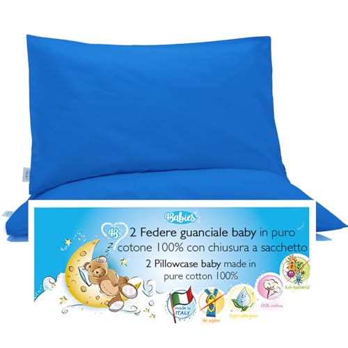 4BABIES-Kissenbezüg 40x60 Kinder - 2er Set Kopfkissenbezug mit Beutelverschluss 100% Reiner Baumwolle -Made in Italy- ÖEKO-TEX Zertifiziert - BLAU 4BABIES-Kissenbezüg 40x60 Kinder - 2er Set Kopfkissenbezug mit Beutelverschluss 100% Reiner Baumwolle -Made in Italy- ÖEKO-TEX Zertifiziert - BLAU von 4BABIES